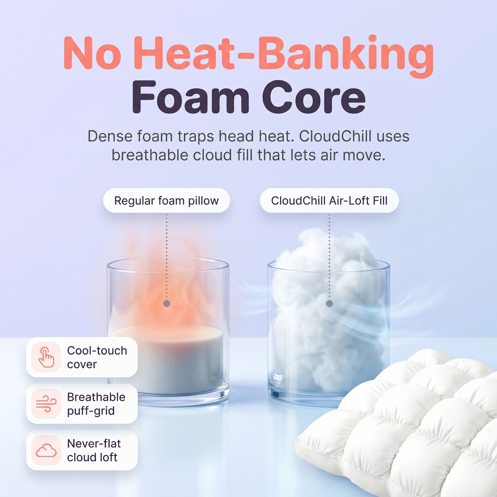 CloudChill Puff Pillow