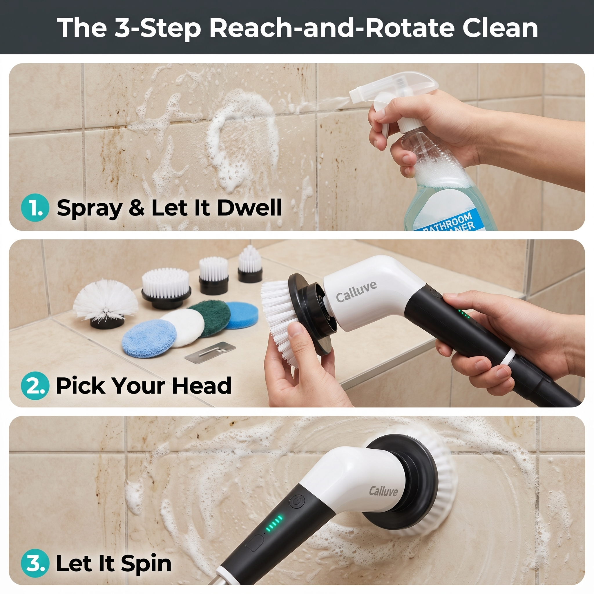Calluve EasyReach Spin Scrubber